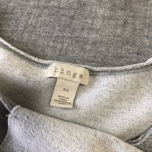 Hinge asymmetrical ruffle terry cloth grey top XS - Picture 4 of 5